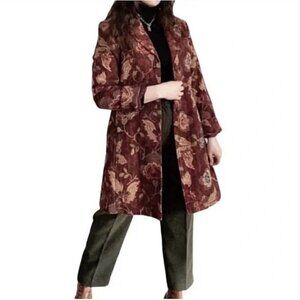 CABI Vintage 749 Guinevere Jacobean Tapestry Long Coat Women’s  size 10